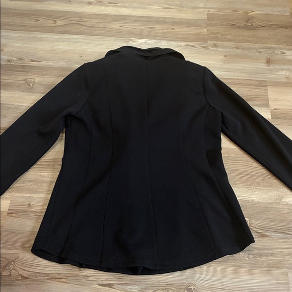 Soft Surroundings Blazer Black Colorful floral statement collar size M Unique - Picture 10 of 12